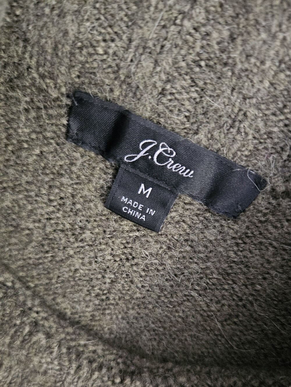 J. Crew Sweater Turtleneck Olive Green Wool Blend - Picture 3 of 5